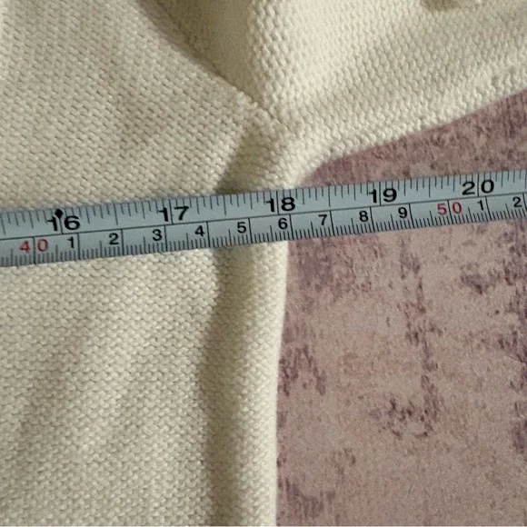 J. Crew cable knit heart sweater 100% cotton white crewneck size M - Picture 11 of 15